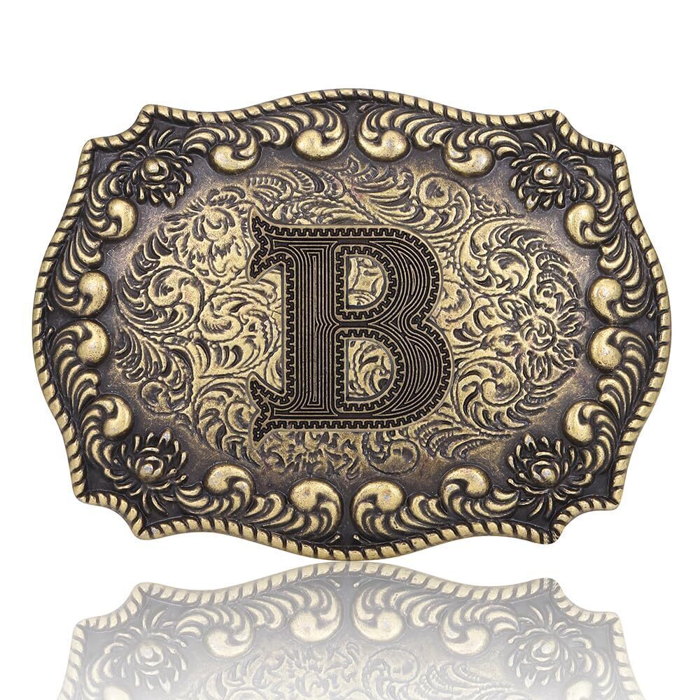 8072 Belt Buckles Western Cowboy Initial Letters ABCDJMR Texas Rodeo Belt